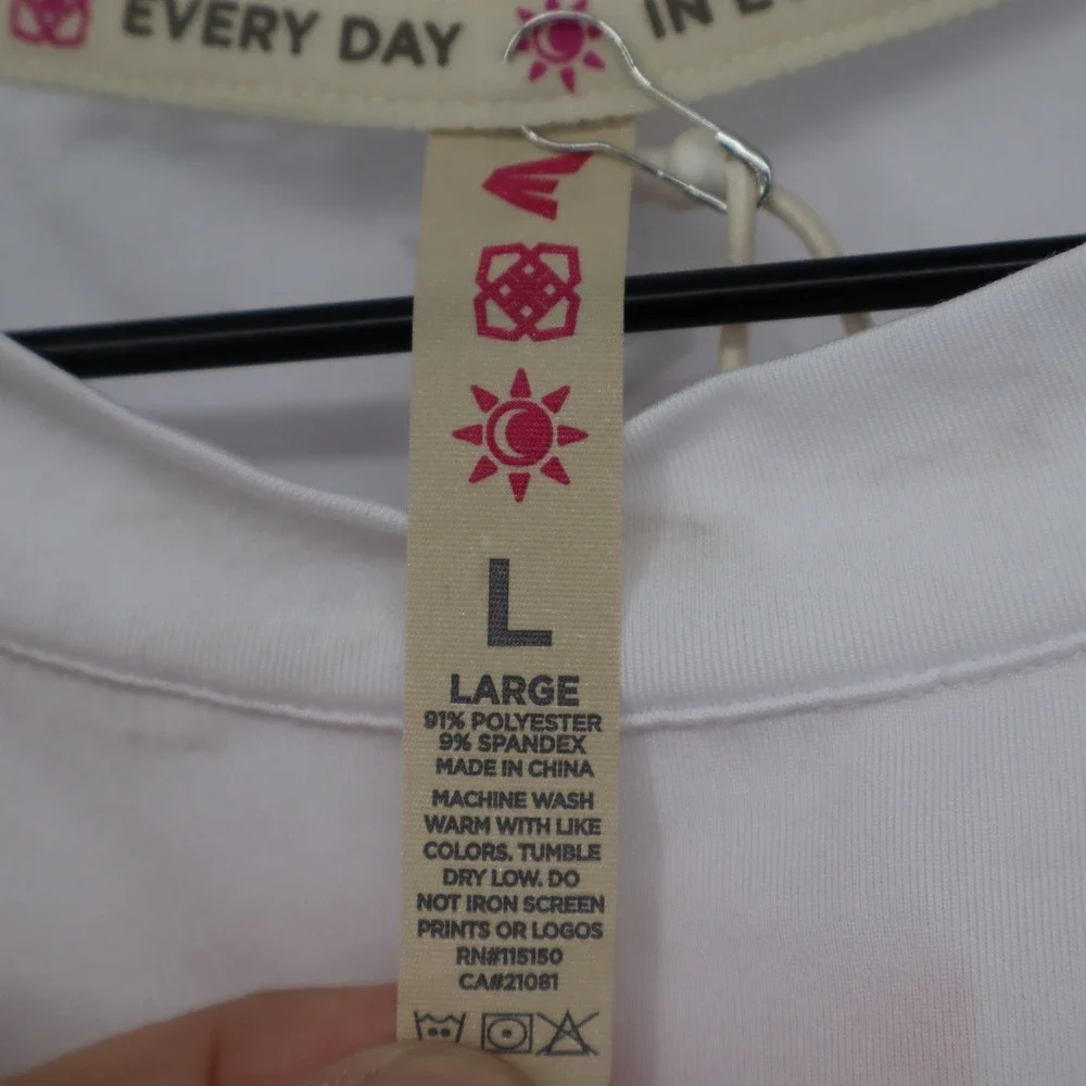 Easton JS WMS Crop Tee White Short Sleeve Boxy Athletic Top Large - Picture 3 of 10